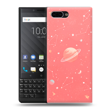 Пластиковый чехол на BlackBerry KEY2 с принтом Розовый космос Пластиковый чехол на BlackBerry KEY2 с принтом Розовый космос