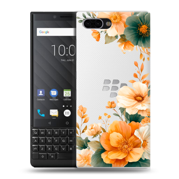 Пластиковый чехол на BlackBerry KEY2 с принтом Цветы принт Пластиковый чехол на BlackBerry KEY2 с принтом Цветы принт