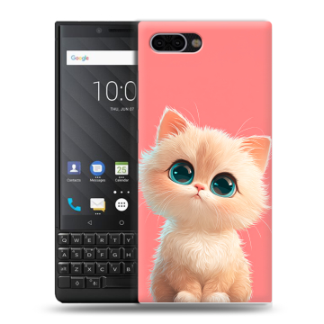 Пластиковый чехол на BlackBerry KEY2 с принтом Розовый котенок Пластиковый чехол на BlackBerry KEY2 с принтом Розовый котенок