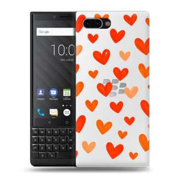 Пластиковый чехол на BlackBerry KEY2 с принтом Сердечки Пластиковый чехол на BlackBerry KEY2 с принтом Сердечки