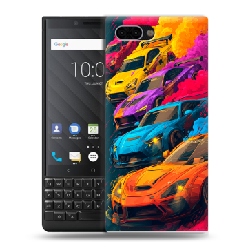 Пластиковый чехол на BlackBerry KEY2 с принтом Тачки Пластиковый чехол на BlackBerry KEY2 с принтом Тачки