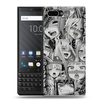 Пластиковый чехол на BlackBerry KEY2 с принтом Ahegao Ахегао Аниме