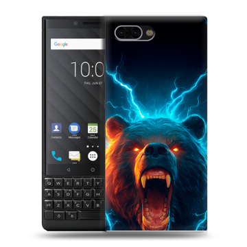 Пластиковый чехол на BlackBerry KEY2 с принтом Медведь