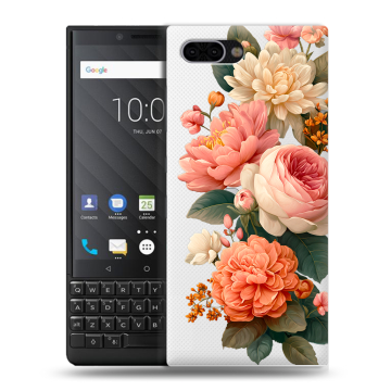 Пластиковый чехол на BlackBerry KEY2 с принтом цветы