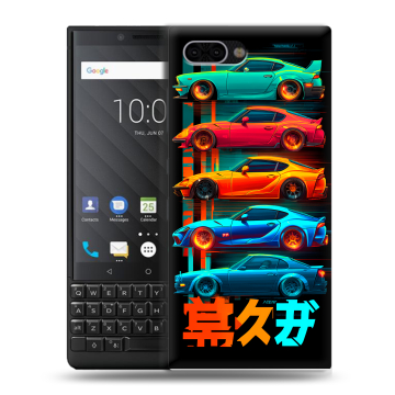 Пластиковый чехол на BlackBerry KEY2 с принтом машины тачки
