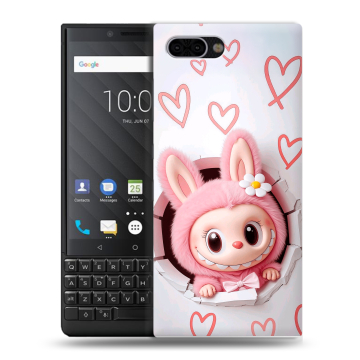 Пластиковый чехол на BlackBerry KEY2 с принтом Labubu Лабубу Пластиковый чехол на BlackBerry KEY2 с принтом Labubu Лабубу