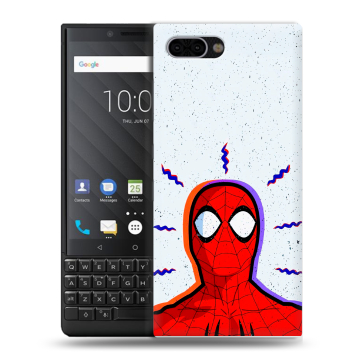 Пластиковый чехол на BlackBerry KEY2 с принтом Spiderman Человек паук
