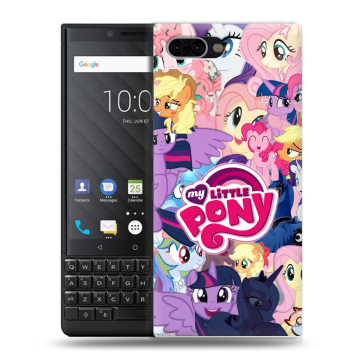 Пластиковый чехол на BlackBerry KEY2 с принтом My little pony Дружба чудо