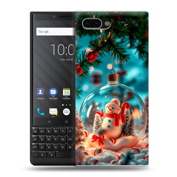 Пластиковый чехол на BlackBerry KEY2 с принтом Новый год
