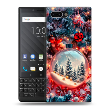 Пластиковый чехол на BlackBerry KEY2 с принтом Новый год