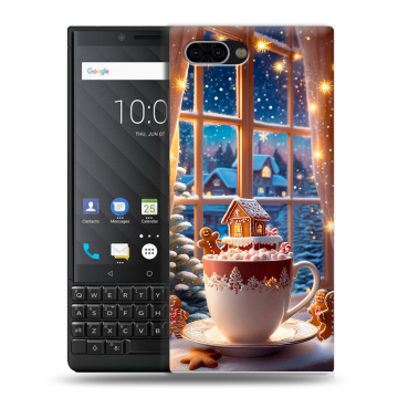 Пластиковый чехол на BlackBerry KEY2 с принтом Новый год