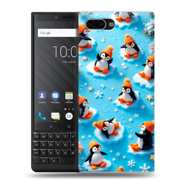 Пластиковый чехол на BlackBerry KEY2 с принтом Новый год