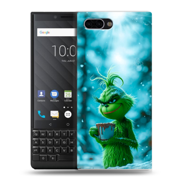 Пластиковый чехол на BlackBerry KEY2 с принтом Новый год гринч