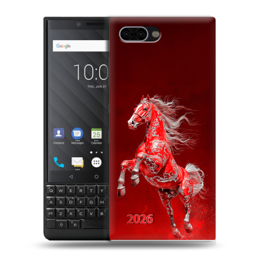 Пластиковый чехол на BlackBerry KEY2 с принтом Новый год