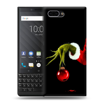 Пластиковый чехол на BlackBerry KEY2 с принтом Новый год Гринч