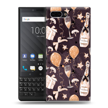 Пластиковый чехол на BlackBerry KEY2 с принтом Новый год