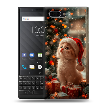 Пластиковый чехол на BlackBerry KEY2 с принтом Новый год