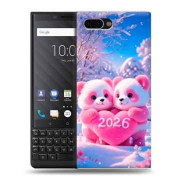 Пластиковый чехол на BlackBerry KEY2 с принтом Новый год