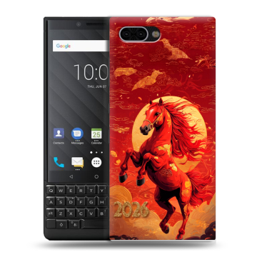Пластиковый чехол на BlackBerry KEY2 с принтом Новый год
