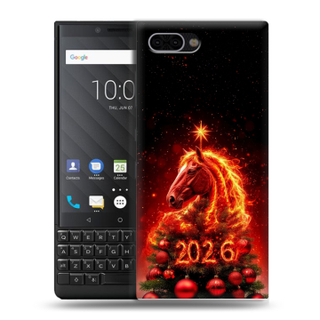 Пластиковый чехол на BlackBerry KEY2 с принтом Новый год