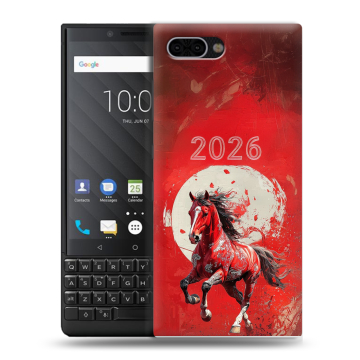 Пластиковый чехол на BlackBerry KEY2 с принтом Новый год