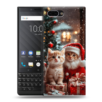Пластиковый чехол на BlackBerry KEY2 с принтом Новый год