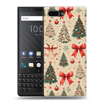 Пластиковый чехол на BlackBerry KEY2 с принтом Новый год
