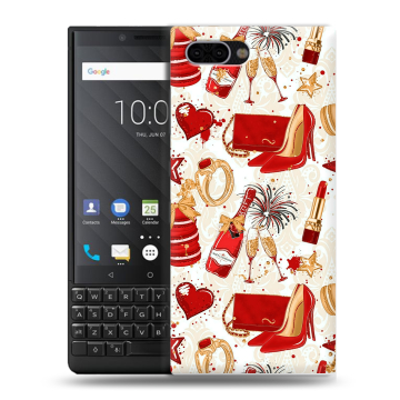 Пластиковый чехол на BlackBerry KEY2 с принтом Новый год