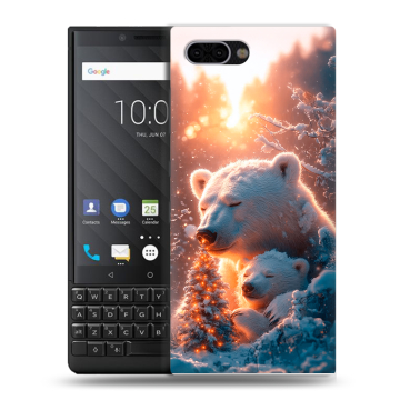 Пластиковый чехол на BlackBerry KEY2 с принтом Новый год