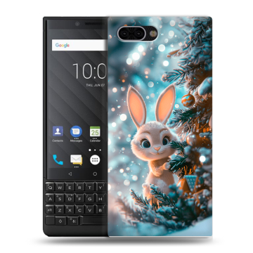Пластиковый чехол на BlackBerry KEY2 с принтом Новый год
