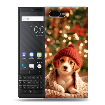 Пластиковый чехол на BlackBerry KEY2 с принтом Новый год