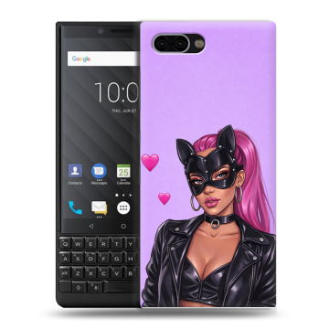 Пластиковый чехол на BlackBerry KEY2 с принтом женский