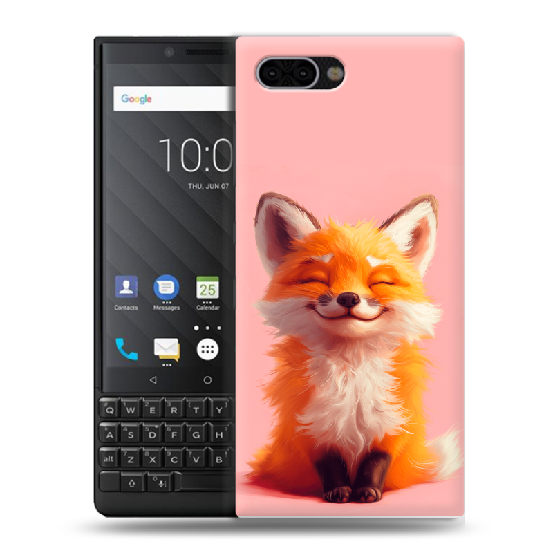 Пластиковый чехол на BlackBerry KEY2 с принтом милая лиса Пластиковый чехол на BlackBerry KEY2 с принтом милая лиса