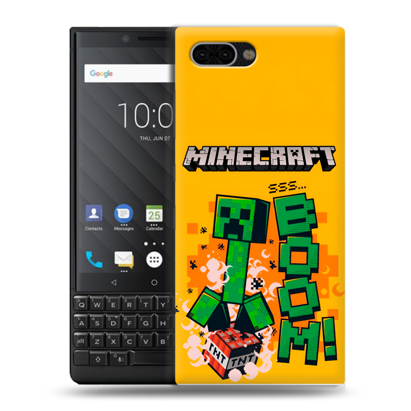 Пластиковый чехол на BlackBerry KEY2 с принтом Майнкрафт Minecraft Пластиковый чехол на BlackBerry KEY2 с принтом Майнкрафт Minecraft