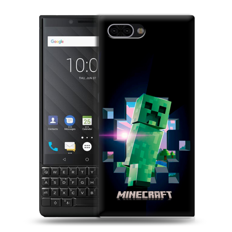Пластиковый чехол на BlackBerry KEY2 с принтом Майнкрафт Minecraft Пластиковый чехол на BlackBerry KEY2 с принтом Майнкрафт Minecraft