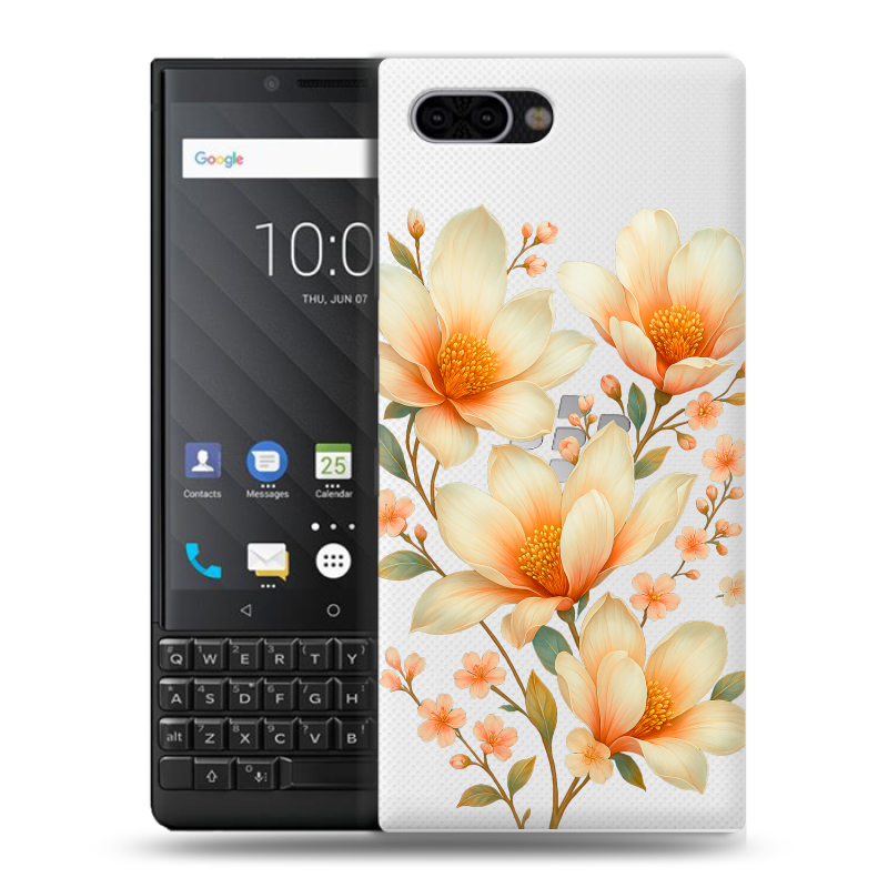 Пластиковый чехол на BlackBerry KEY2 с принтом Цветы Пластиковый чехол на BlackBerry KEY2 с принтом Цветы