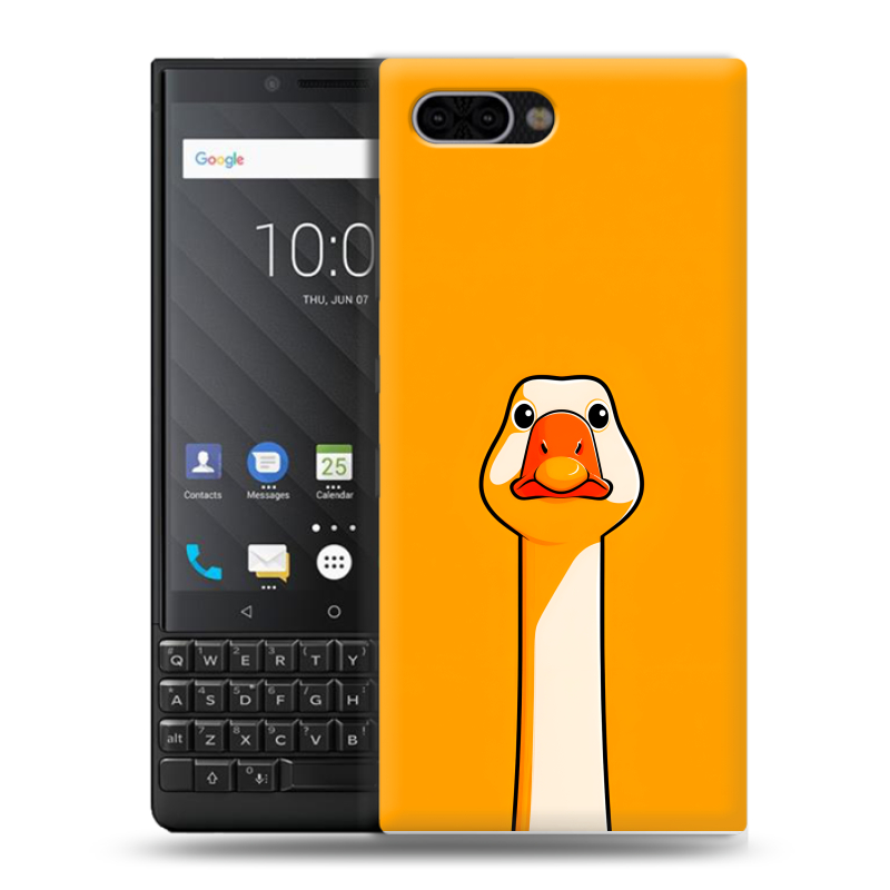 Пластиковый чехол на BlackBerry KEY2 с принтом Смешная утка Пластиковый чехол на BlackBerry KEY2 с принтом Смешная утка
