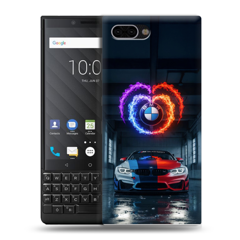 Пластиковый чехол на BlackBerry KEY2 с принтом BMW БМВ Пластиковый чехол на BlackBerry KEY2 с принтом BMW БМВ