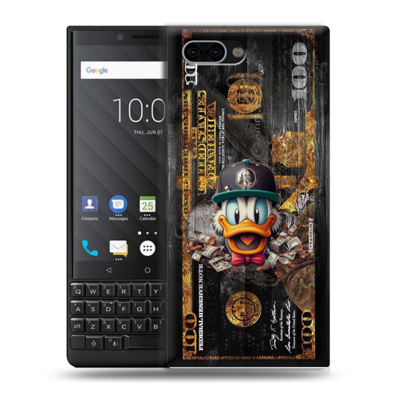 Пластиковый чехол на BlackBerry KEY2 с принтом Дональд Дак Доллар Пластиковый чехол на BlackBerry KEY2 с принтом Дональд Дак Доллар