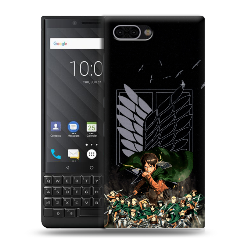 Пластиковый чехол на BlackBerry KEY2 с принтом Атака титанов Пластиковый чехол на BlackBerry KEY2 с принтом Атака титанов
