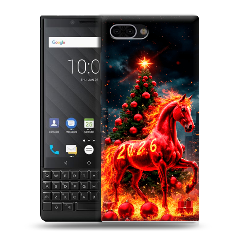 Пластиковый чехол на BlackBerry KEY2 с принтом Новый год Пластиковый чехол на BlackBerry KEY2 с принтом Новый год