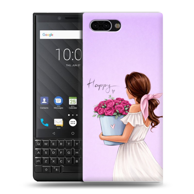 Пластиковый чехол на BlackBerry KEY2 с принтом женский Пластиковый чехол на BlackBerry KEY2 с принтом женский