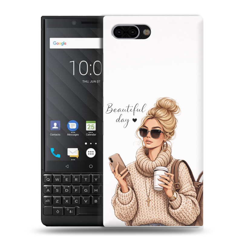 Пластиковый чехол на BlackBerry KEY2 с принтом женский Пластиковый чехол на BlackBerry KEY2 с принтом женский