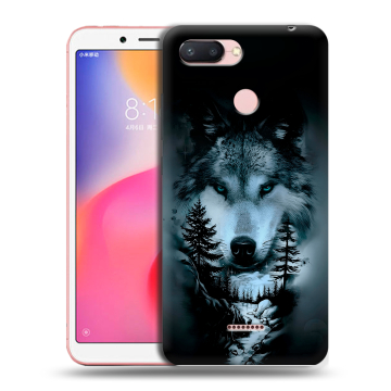 Силиконовый чехол на Xiaomi RedMi 6 с принтом Лесной волк Силиконовый чехол на Xiaomi RedMi 6 с принтом Лесной волк