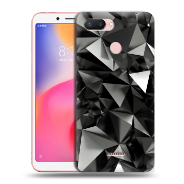 Силиконовый чехол на Xiaomi RedMi 6 с принтом Черные кристаллы Силиконовый чехол на Xiaomi RedMi 6 с принтом Черные кристаллы