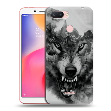 Силиконовый чехол на Xiaomi RedMi 6 с принтом Волк Силиконовый чехол на Xiaomi RedMi 6 с принтом Волк