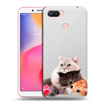 Силиконовый чехол на Xiaomi RedMi 6 с принтом Кошки Силиконовый чехол на Xiaomi RedMi 6 с принтом Кошки