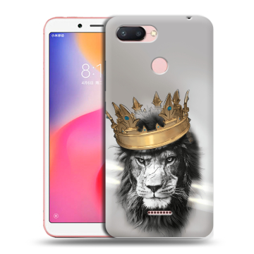 Силиконовый чехол на Xiaomi RedMi 6 с принтом Лев с короной Силиконовый чехол на Xiaomi RedMi 6 с принтом Лев с короной