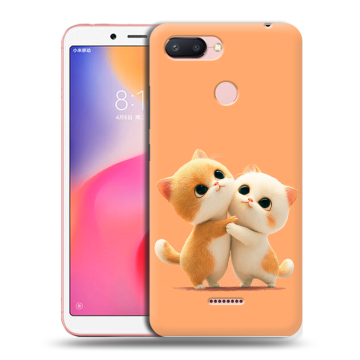 Силиконовый чехол на Xiaomi RedMi 6 с принтом Милые котики Силиконовый чехол на Xiaomi RedMi 6 с принтом Милые котики