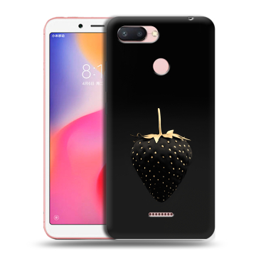 Силиконовый чехол на Xiaomi RedMi 6 с принтом Черная клубника Силиконовый чехол на Xiaomi RedMi 6 с принтом Черная клубника